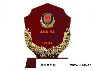 公安警察水晶警徽摆件警徽纪念奖杯